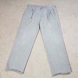 Duxbak‎ Pants Mens 38x32* Gray Twill Classic Pleated Hunting Chinos Vintage